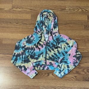 Hollister Tie-Dye Cropped Zip Hoodie - Multicolor